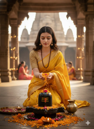 Offering Flowers Pose