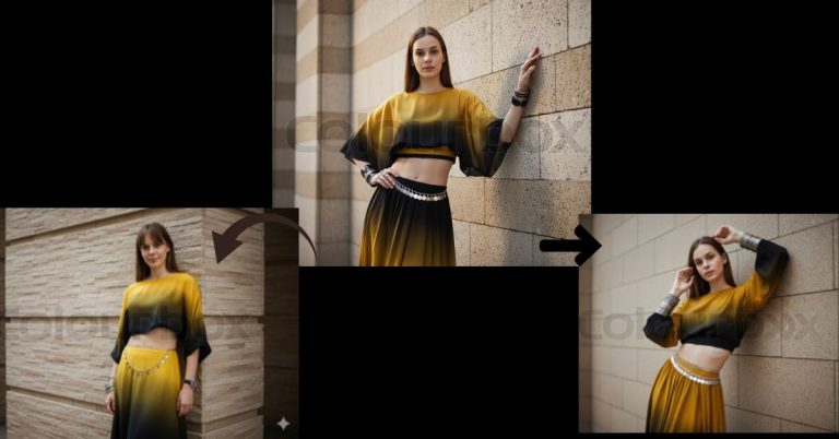 Ombre Fashion Wall Pose Look