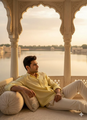 One Arm Rested Reclining Pose Royal