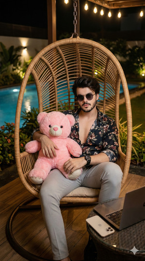 One Arm Resting on Chair Frame Relaxed Premium