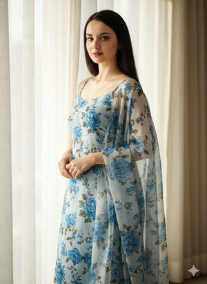 One Hand Holding Dupatta Soft Side Turn