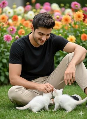 One Hand Petting One Hand on Knee Natural Candid