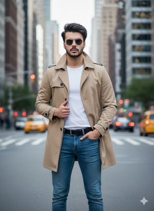 One Hand Pocket One Hand Coat Lapel Elegant Editorial