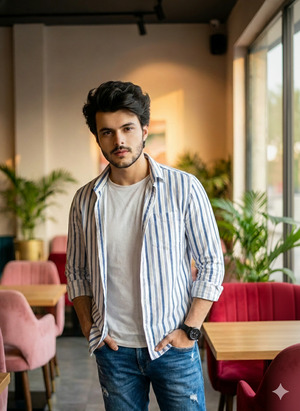 One Hand Pocket Other Hand by Side Minimal Editorial