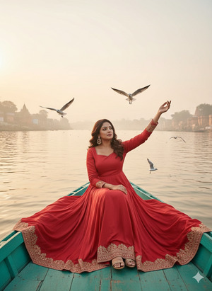 One Hand Resting on Knee Other Hand Outstretched