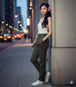 One Hand in Pocket Phone Down by Side Street Style