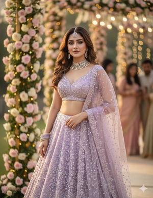 One Hand on Hip Other Holding Dupatta