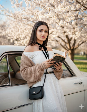 One Shoulder Lean Book Held Close Romantic Calm