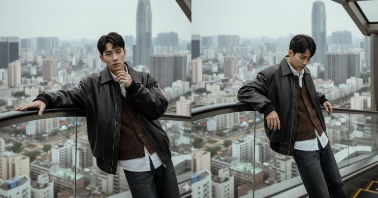 Outdoor Escalator Editorial Fashion Portrait