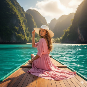 Over Shoulder Look Hand on Hat