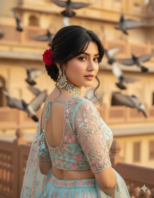 Over the Shoulder Back Pose Classic Royal Look 22