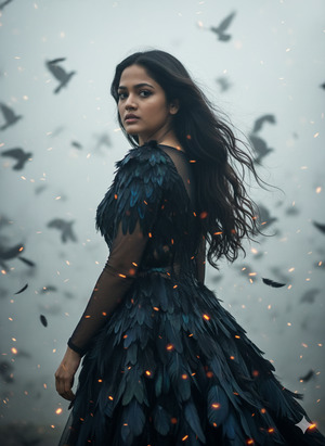 Over the Shoulder Gaze Mysterious