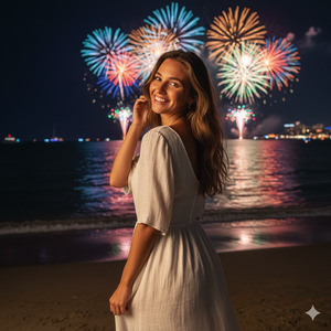 Over the shoulder hand in hair