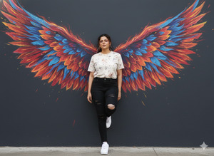 Painted Glowing Wings – Trending Woman Wall Art 2