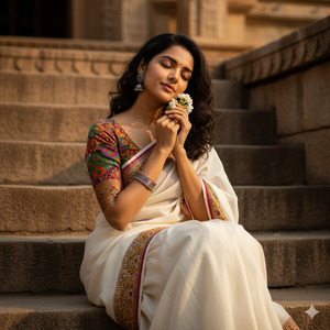 Pose Variant 1 – Cross Legged Jasmine Near Cheek