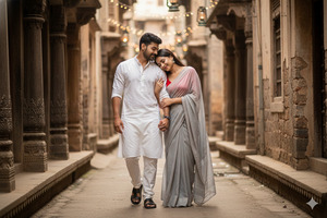 Pose Variant 2 – Gentle Embrace Man Looking at Woman