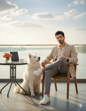 Relaxed Cross Leg Sitting Pose Calm Premium