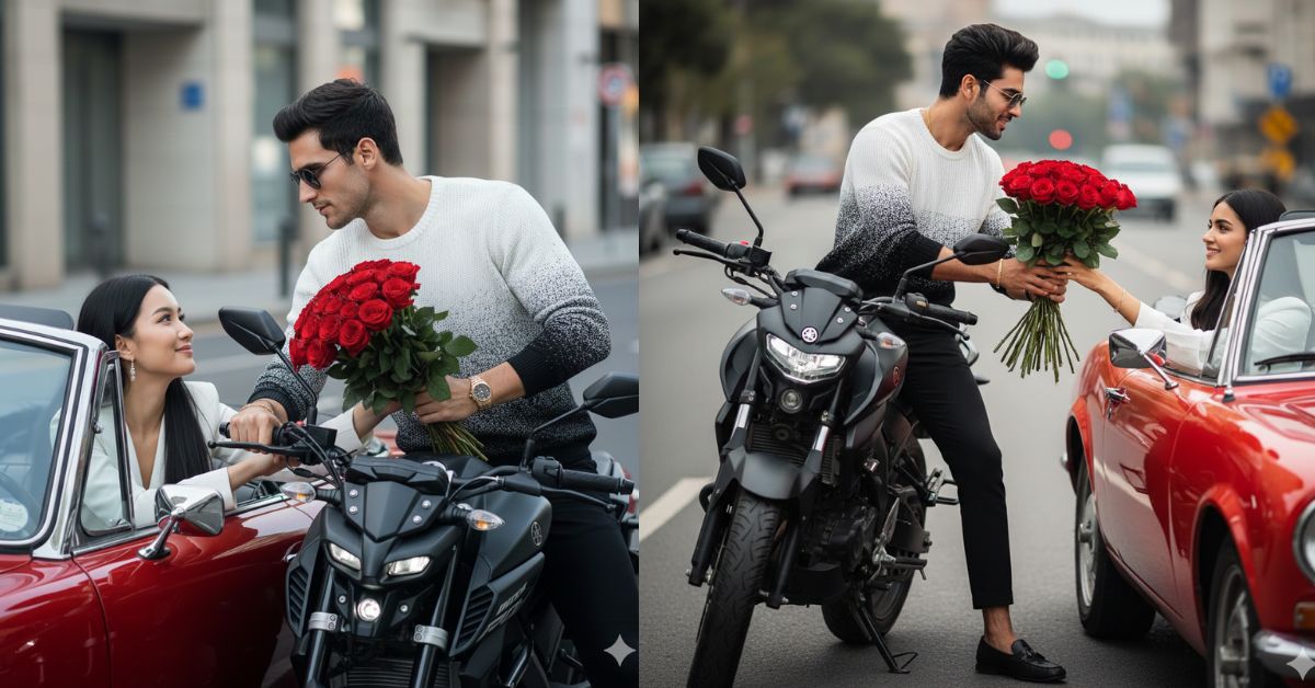 Romantic Bike Proposal Scene