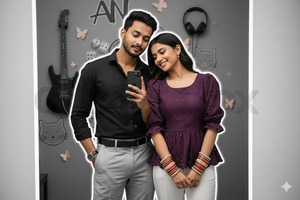 Romantic Couple Mirror Selfie