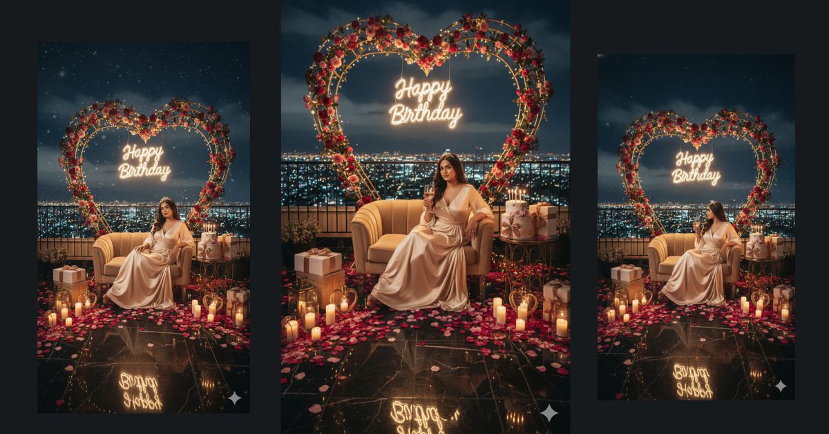 Romantic Rooftop Birthday Scene