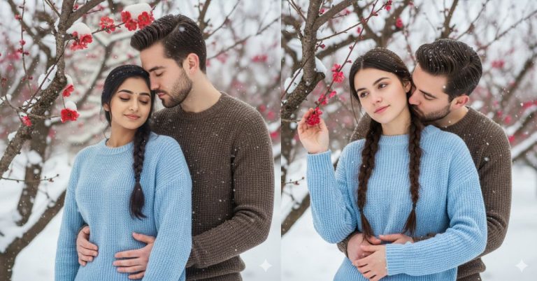 Romantic Winter Couple Portrait