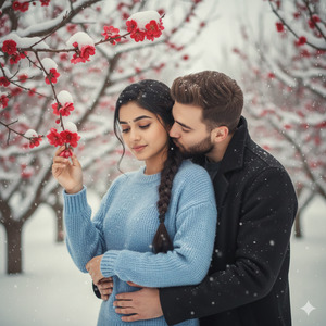 Romantic Winter Couple Portrait