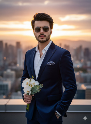 Rose at Chest Level Tie Adjustment Classic Romantic