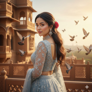 Royal Rajasthani Back Pose Look 1