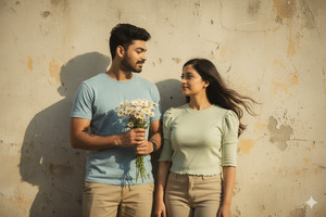 Side Angle Romantic Gesture