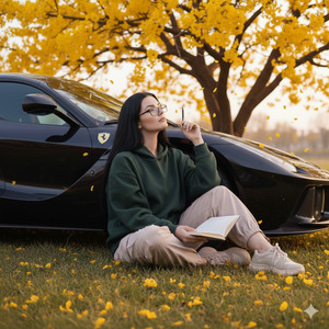 Side Lean Writing Pose