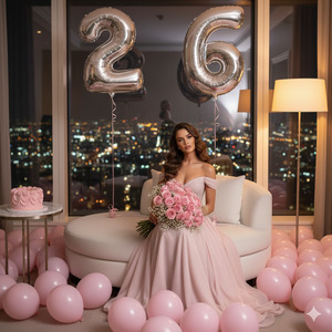 Side Lean with Bouquet Embrace