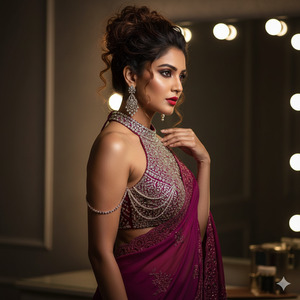 Side Profile with Arm Raised Editorial Confidence Pose