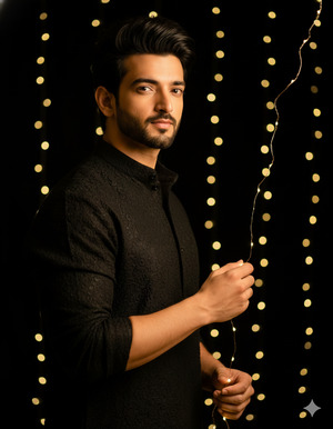 Side Turn Confidence Pose Festive Editorial Look