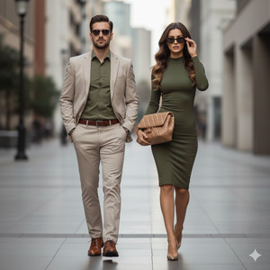 Side by Side Walk Over the Shoulder Glance