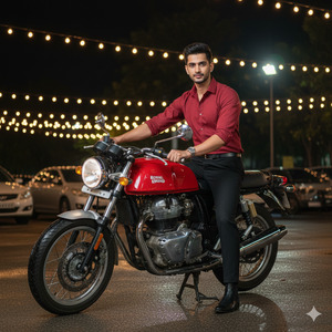 Sitting on Bike Seat Luxury Editorial Pose