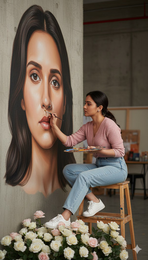 Sitting on Platform Painting Lower Details