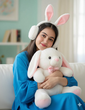 Sitting with Knees Bent Bunny Hugged from the Side