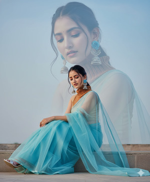 Sitting with Knees to One Side Looking Down 1