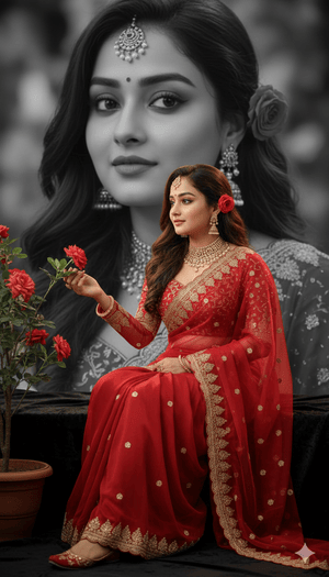 Sitting with One Knee Folded Royal Graceful 1