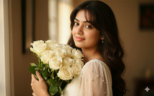 Slight Head Tilt Roses Near Shoulder 1