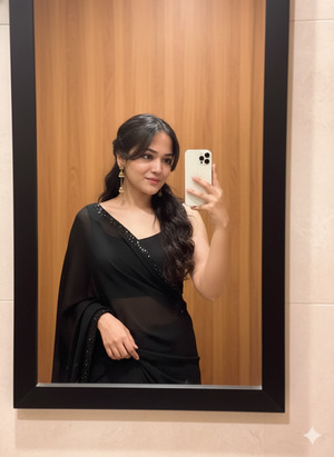 Slight Side Angle Looking at Phone Casual Natural