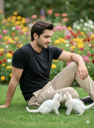 Slight Side Turn with Kittens Playing Peaceful Editorial