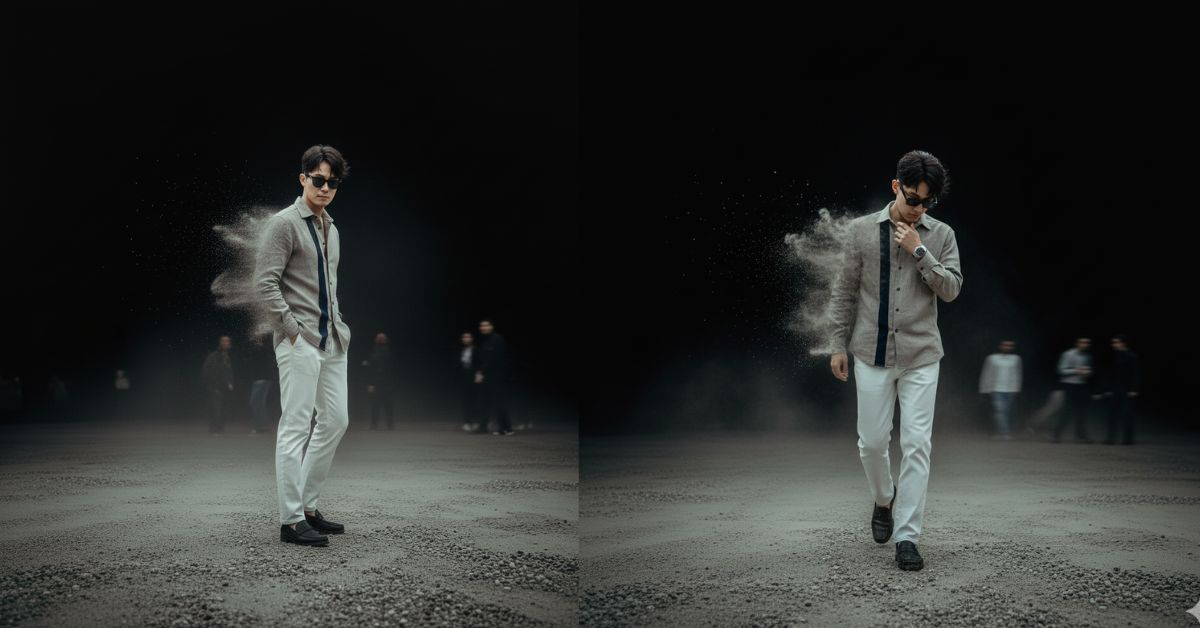 “Smoke Disintegration” Cinematic Walk Portrait