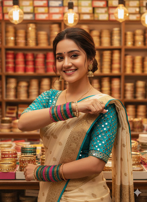 Stunning Young Indian Woman in Bangle Shop – Trending