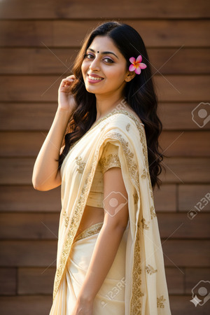 Three Quarter Pose One Hand Touching Hair