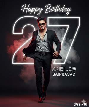 Trending Birthday Flyer of Stylish Male Model