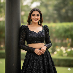 Trending Black Lehenga Look for Stunning Fashion Portraits