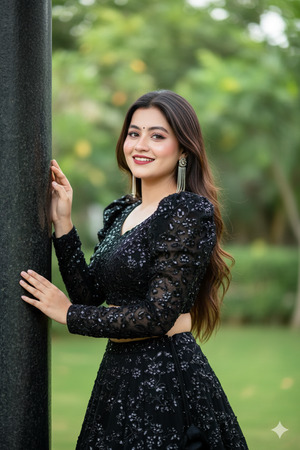 Trending Black Lehenga Portrait 1