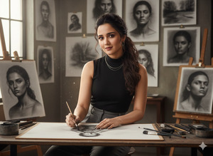 Trending Charcoal Artist Studio Portrait