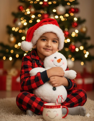 Trending Cozy Christmas Boy Portrait